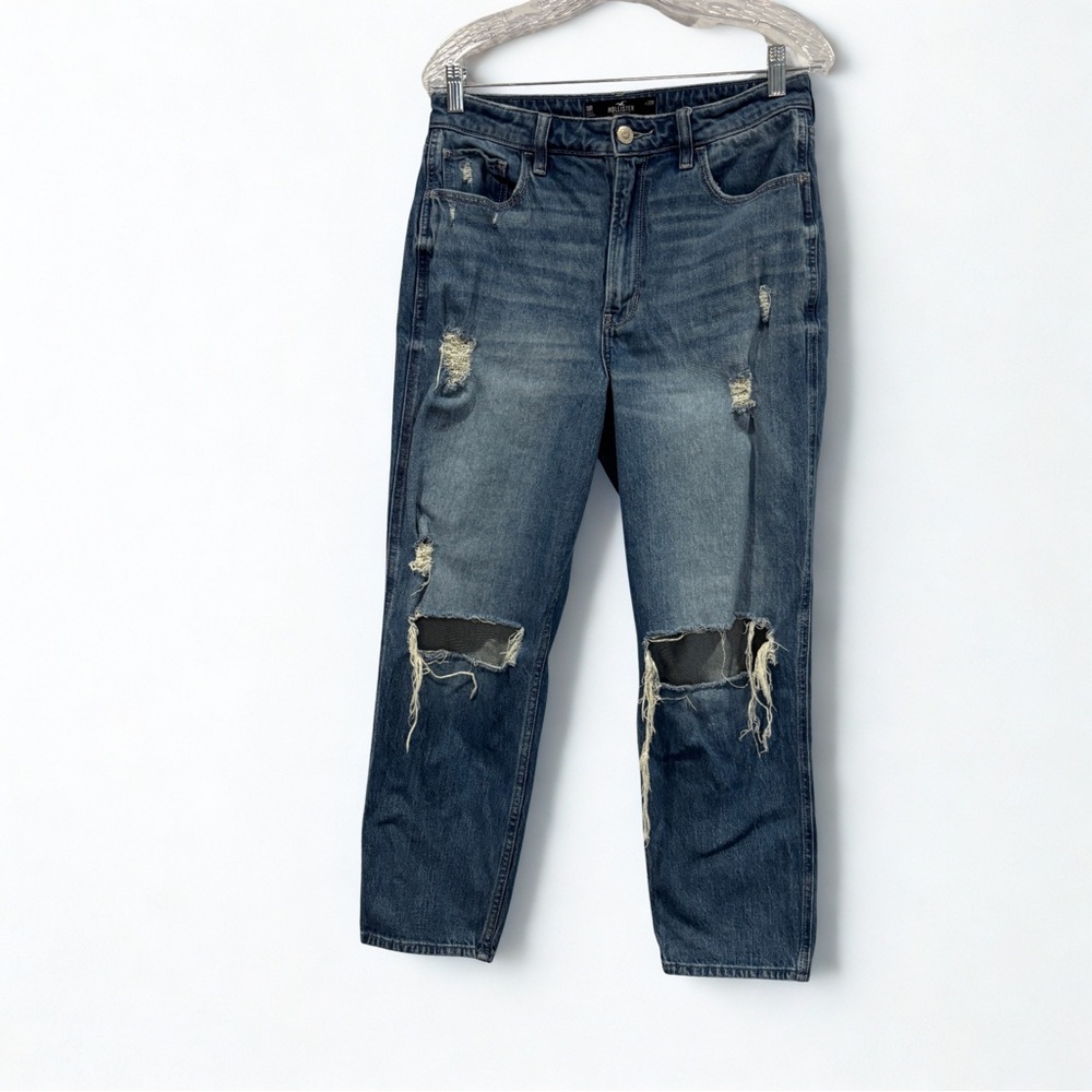 Hollister Mom Jeans Distressed High-Rise Jeans Size 10R